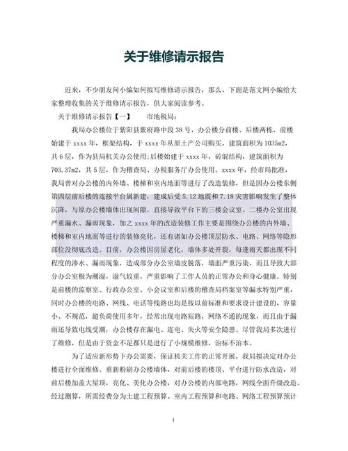 关于维修费用请示报告的讨论