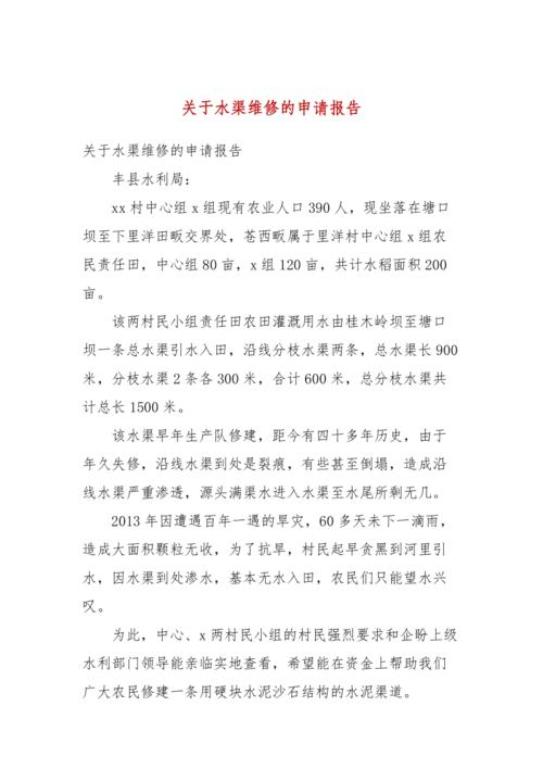 关于水利损坏维修申请报告的分析与展望