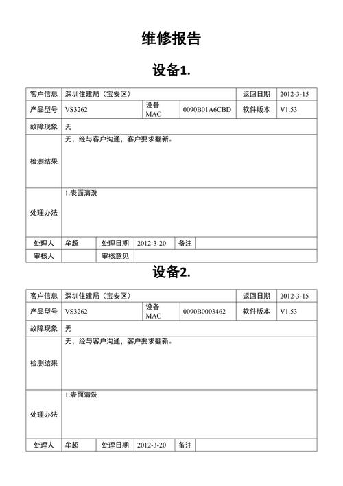 售后服务维修报告:品质保障的坚实后盾
